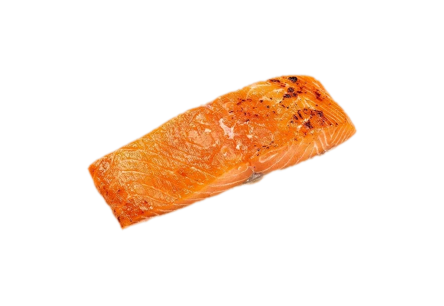 A cooked salmon fillet.