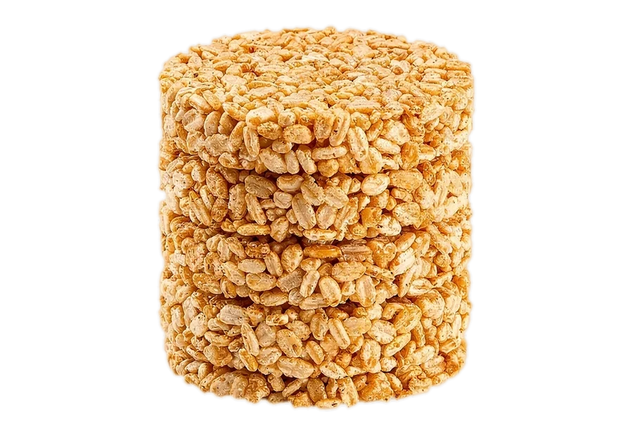 A stack of plain rice cakes.