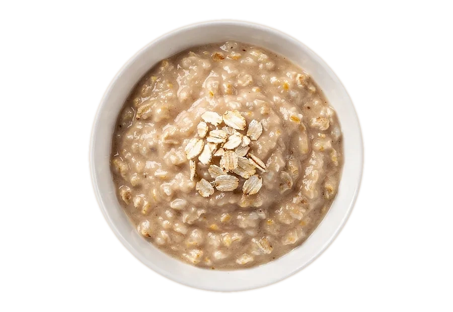 A bowl of cooked oats.